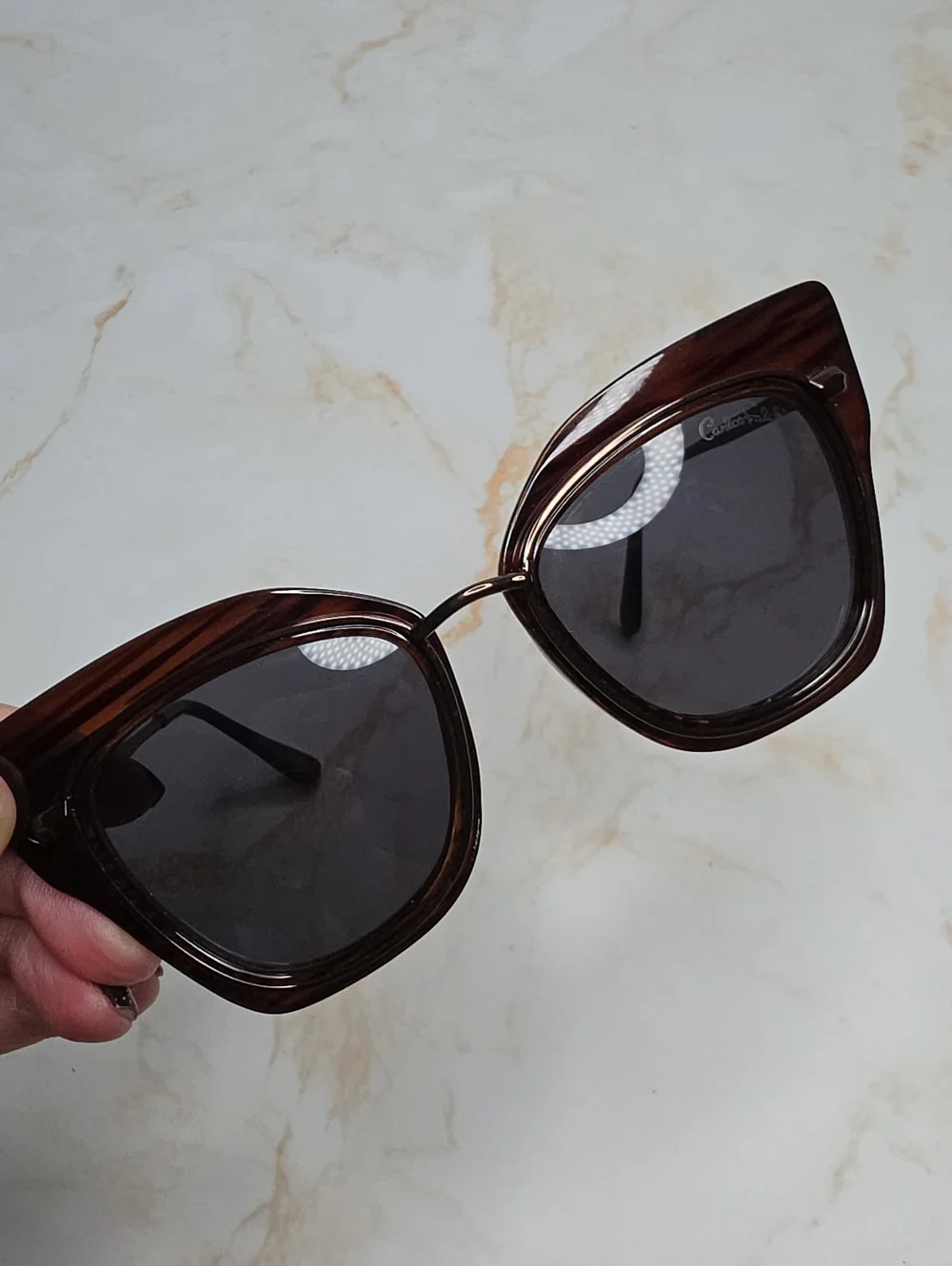 Carlos Falchi vintage-inspired cat-eye sunglasses burgundy maroon